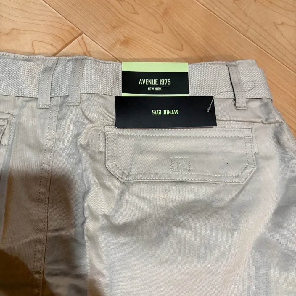 Avenue‎ 1975 New York Mens 30 Cargo Shorts Beige Khaki Belted NWT